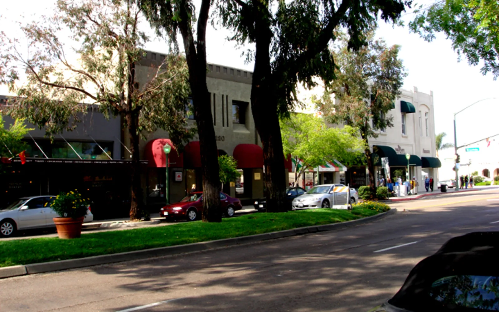 Grand Avenue in downtown Escondido with historic buildings and local businesses
